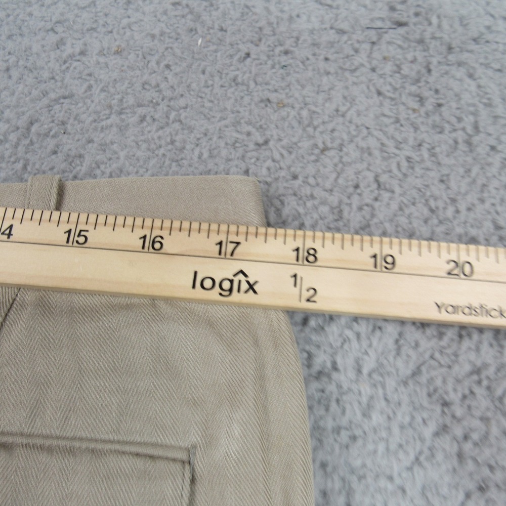 Feldini Mens 100% Silk Herringbone Pleated Dress Pants Taupe Cuffed 35x27 - Picture 5 of 7